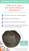 Cargar imagen en el visor de la galería, Tortillas Azules Sin Gluten, Veganas y Sin Azúcar - Pack